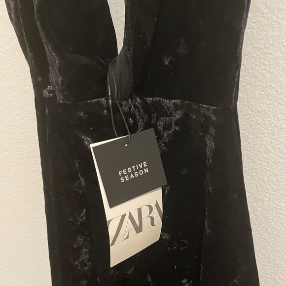 ZARA BLACK VELVET DRESS FESTIVE SEASON COLLECTION - Picture 12 of 12